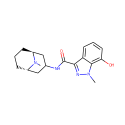 CN1[C@H]2CCC[C@H]1CC(NC(=O)c1nn(C)c3c(O)cccc13)C2 ZINC000100017456