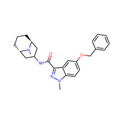 CN1[C@H]2CCC[C@H]1CC(NC(=O)c1nn(C)c3ccc(OCc4ccccc4)cc13)C2 ZINC000101316624