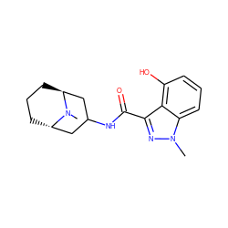 CN1[C@H]2CCC[C@H]1CC(NC(=O)c1nn(C)c3cccc(O)c13)C2 ZINC000101316612