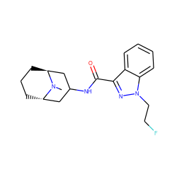 CN1[C@H]2CCC[C@H]1CC(NC(=O)c1nn(CCF)c3ccccc13)C2 ZINC001772595787