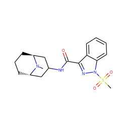 CN1[C@H]2CCC[C@H]1CC(NC(=O)c1nn(S(C)(=O)=O)c3ccccc13)C2 ZINC001772646748