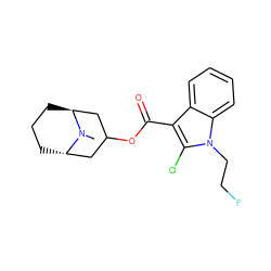 CN1[C@H]2CCC[C@H]1CC(OC(=O)c1c(Cl)n(CCF)c3ccccc13)C2 ZINC001772613078