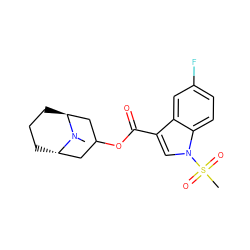 CN1[C@H]2CCC[C@H]1CC(OC(=O)c1cn(S(C)(=O)=O)c3ccc(F)cc13)C2 ZINC001772626078