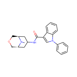 CN1[C@H]2COC[C@H]1CC(NC(=O)c1cn(-c3ccccc3)c3ccccc13)C2 ZINC001772643818