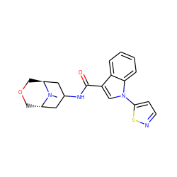 CN1[C@H]2COC[C@H]1CC(NC(=O)c1cn(-c3ccns3)c3ccccc13)C2 ZINC001772598191