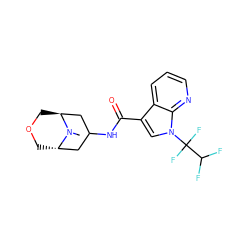 CN1[C@H]2COC[C@H]1CC(NC(=O)c1cn(C(F)(F)C(F)F)c3ncccc13)C2 ZINC001772638922