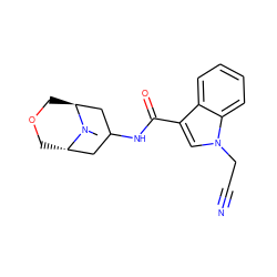 CN1[C@H]2COC[C@H]1CC(NC(=O)c1cn(CC#N)c3ccccc13)C2 ZINC001772641611