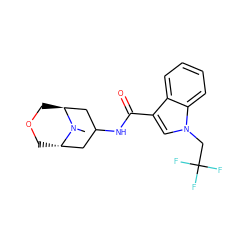 CN1[C@H]2COC[C@H]1CC(NC(=O)c1cn(CC(F)(F)F)c3ccccc13)C2 ZINC001772598172