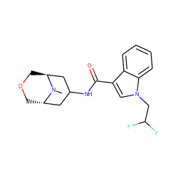 CN1[C@H]2COC[C@H]1CC(NC(=O)c1cn(CC(F)F)c3ccccc13)C2 ZINC001772614842