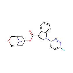 CN1[C@H]2COC[C@H]1CC(OC(=O)c1cn(-c3ccc(F)nn3)c3ccccc13)C2 ZINC000220962371