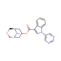 CN1[C@H]2COC[C@H]1CC(OC(=O)c1cn(-c3cncnc3)c3ccccc13)C2 ZINC001772643781