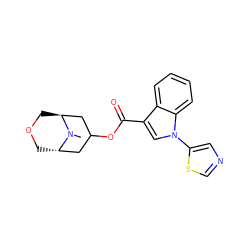 CN1[C@H]2COC[C@H]1CC(OC(=O)c1cn(-c3cncs3)c3ccccc13)C2 ZINC001772617525