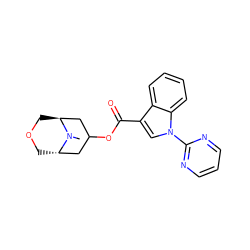 CN1[C@H]2COC[C@H]1CC(OC(=O)c1cn(-c3ncccn3)c3ccccc13)C2 ZINC001772611309