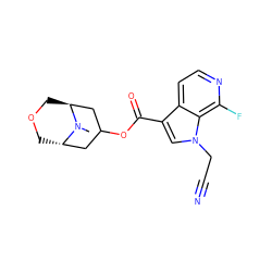 CN1[C@H]2COC[C@H]1CC(OC(=O)c1cn(CC#N)c3c(F)nccc13)C2 ZINC000220957608