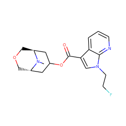 CN1[C@H]2COC[C@H]1CC(OC(=O)c1cn(CCF)c3ncccc13)C2 ZINC001772599412