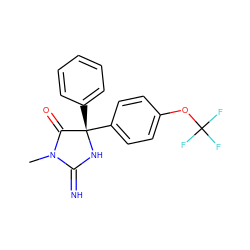 CN1C(=N)N[C@@](c2ccccc2)(c2ccc(OC(F)(F)F)cc2)C1=O ZINC000064514105