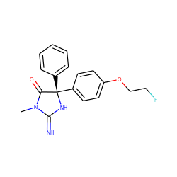 CN1C(=N)N[C@@](c2ccccc2)(c2ccc(OCCF)cc2)C1=O ZINC000064527824