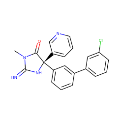 CN1C(=N)N[C@@](c2cccnc2)(c2cccc(-c3cccc(Cl)c3)c2)C1=O ZINC000084605143