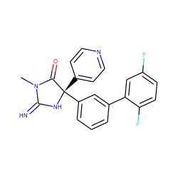 CN1C(=N)N[C@@](c2ccncc2)(c2cccc(-c3cc(F)ccc3F)c2)C1=O ZINC000049070017