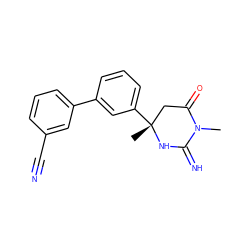 CN1C(=N)N[C@](C)(c2cccc(-c3cccc(C#N)c3)c2)CC1=O ZINC000095576697