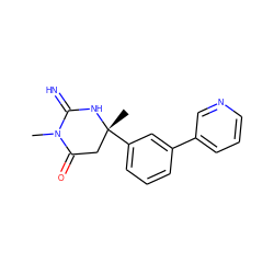 CN1C(=N)N[C@](C)(c2cccc(-c3cccnc3)c2)CC1=O ZINC000038341415