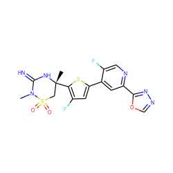 CN1C(=N)N[C@](C)(c2sc(-c3cc(-c4nnco4)ncc3F)cc2F)CS1(=O)=O ZINC001772587179