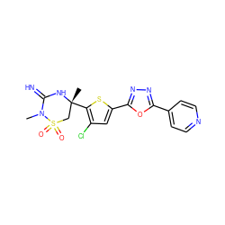 CN1C(=N)N[C@](C)(c2sc(-c3nnc(-c4ccncc4)o3)cc2Cl)CS1(=O)=O ZINC001772617094