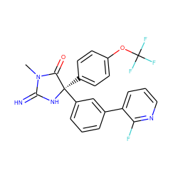 CN1C(=N)N[C@](c2ccc(OC(F)(F)F)cc2)(c2cccc(-c3cccnc3F)c2)C1=O ZINC000045246009