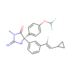 CN1C(=N)N[C@](c2ccc(OC(F)F)cc2)(c2cccc(/C(F)=C/C3CC3)c2)C1=O ZINC000064528403