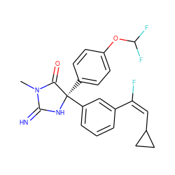 CN1C(=N)N[C@](c2ccc(OC(F)F)cc2)(c2cccc(/C(F)=C\C3CC3)c2)C1=O ZINC000059050911