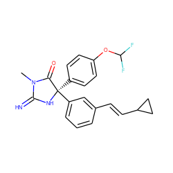 CN1C(=N)N[C@](c2ccc(OC(F)F)cc2)(c2cccc(/C=C/C3CC3)c2)C1=O ZINC000064527828