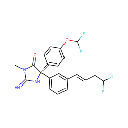 CN1C(=N)N[C@](c2ccc(OC(F)F)cc2)(c2cccc(/C=C/CC(F)F)c2)C1=O ZINC000035269182