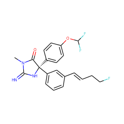 CN1C(=N)N[C@](c2ccc(OC(F)F)cc2)(c2cccc(/C=C/CCF)c2)C1=O ZINC000035261527