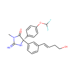 CN1C(=N)N[C@](c2ccc(OC(F)F)cc2)(c2cccc(/C=C/CCO)c2)C1=O ZINC000035269353