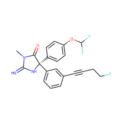 CN1C(=N)N[C@](c2ccc(OC(F)F)cc2)(c2cccc(C#CCCF)c2)C1=O ZINC000064527852