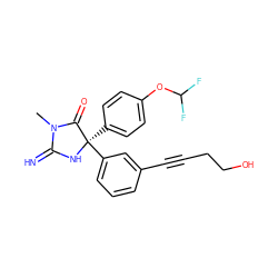 CN1C(=N)N[C@](c2ccc(OC(F)F)cc2)(c2cccc(C#CCCO)c2)C1=O ZINC000035262561