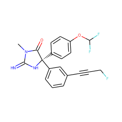 CN1C(=N)N[C@](c2ccc(OC(F)F)cc2)(c2cccc(C#CCF)c2)C1=O ZINC000035261535