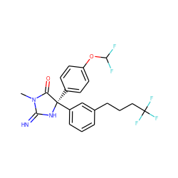 CN1C(=N)N[C@](c2ccc(OC(F)F)cc2)(c2cccc(CCCC(F)(F)F)c2)C1=O ZINC000035262401