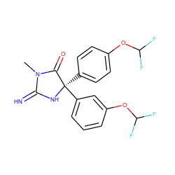 CN1C(=N)N[C@](c2ccc(OC(F)F)cc2)(c2cccc(OC(F)F)c2)C1=O ZINC000064504108