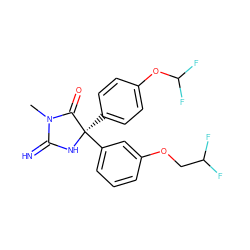 CN1C(=N)N[C@](c2ccc(OC(F)F)cc2)(c2cccc(OCC(F)F)c2)C1=O ZINC000035261662