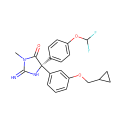 CN1C(=N)N[C@](c2ccc(OC(F)F)cc2)(c2cccc(OCC3CC3)c2)C1=O ZINC000035261658