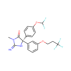 CN1C(=N)N[C@](c2ccc(OC(F)F)cc2)(c2cccc(OCCC(F)(F)F)c2)C1=O ZINC000064512728