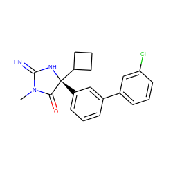 CN1C(=N)N[C@](c2cccc(-c3cccc(Cl)c3)c2)(C2CCC2)C1=O ZINC000084597096