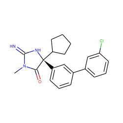 CN1C(=N)N[C@](c2cccc(-c3cccc(Cl)c3)c2)(C2CCCC2)C1=O ZINC000084604813