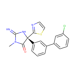 CN1C(=N)N[C@](c2cccc(-c3cccc(Cl)c3)c2)(c2nccs2)C1=O ZINC000084601994