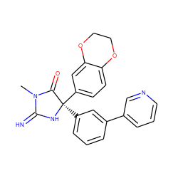 CN1C(=N)N[C@](c2cccc(-c3cccnc3)c2)(c2ccc3c(c2)OCCO3)C1=O ZINC000045318231