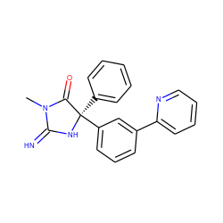 CN1C(=N)N[C@](c2ccccc2)(c2cccc(-c3ccccn3)c2)C1=O ZINC000084604243