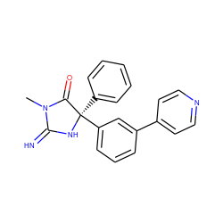 CN1C(=N)N[C@](c2ccccc2)(c2cccc(-c3ccncc3)c2)C1=O ZINC000084604796