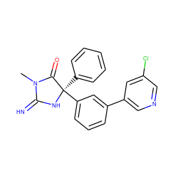 CN1C(=N)N[C@](c2ccccc2)(c2cccc(-c3cncc(Cl)c3)c2)C1=O ZINC000084603716