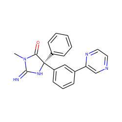 CN1C(=N)N[C@](c2ccccc2)(c2cccc(-c3cnccn3)c2)C1=O ZINC000084604800